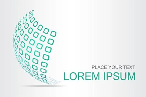 Logo stylized spherical surface with abstract shapes Stock Illustration