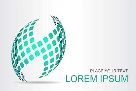 Logo stylized spherical surface with abstract shapes Illustrazione stock