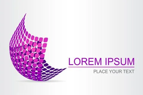 Logo stylized spherical surface with abstract shapes Stock Illustration