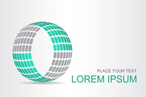 Logo stylized spherical surface with abstract shapes Stock Illustration