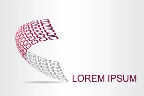 Logo stylized spherical surface with abstract shapes Stock Illustration