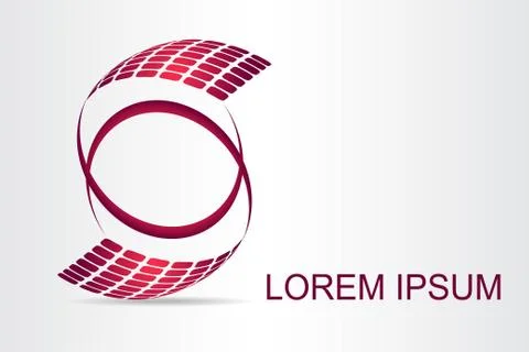 Logo stylized spherical surface with abstract shapes Stock Illustration