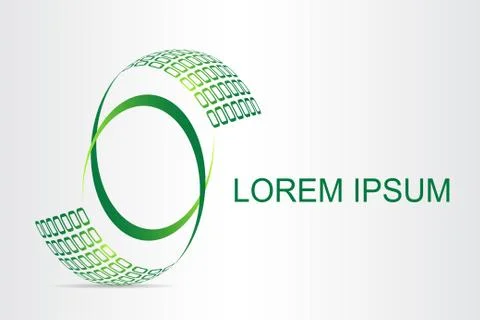 Logo stylized spherical surface with abstract shapes Stock Illustration