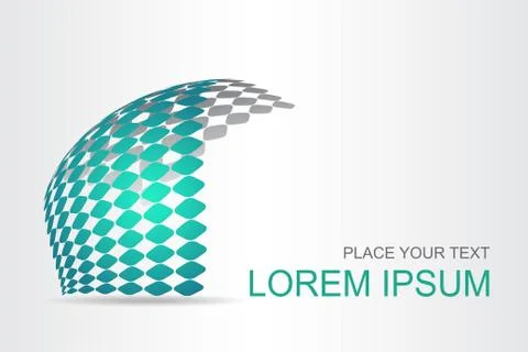 Logo stylized spherical surface with abstract shapes Illustrazione stock