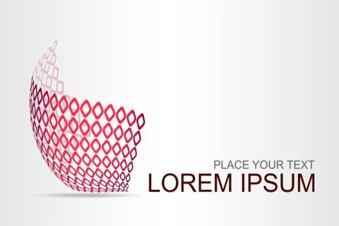 Logo stylized spherical surface with abstract shapes Stock Illustration