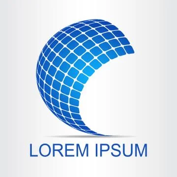 Logo stylized spherical surface with abstract shapes Stock Illustration