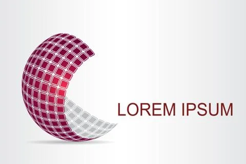 Logo stylized spherical surface with abstract shapes Stock Illustration