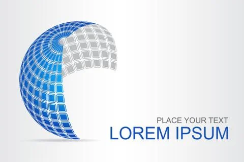 Logo stylized spherical surface with abstract shapes Stock Illustration