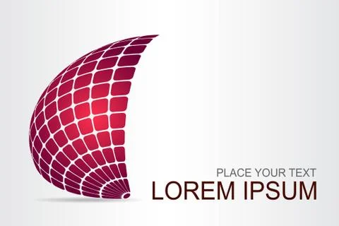 Logo stylized spherical surface with abstract shapes Stock Illustration