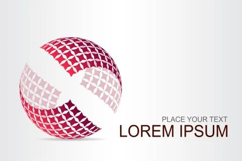Logo stylized spherical surface with abstract shapes Stock Illustration