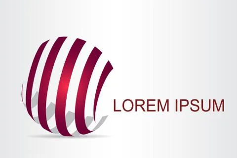 Logo stylized spherical surface with abstract shapes Stock Illustration