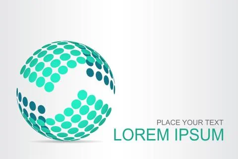 Logo stylized spherical surface with abstract shapes Stock Illustration