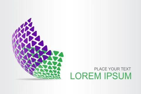 Logo stylized spherical surface with abstract shapes Stock Illustration