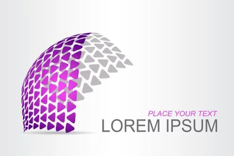 Logo stylized spherical surface with abstract shapes Illustrazione stock