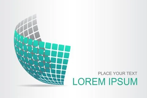 Logo stylized spherical surface with abstract shapes Stock Illustration