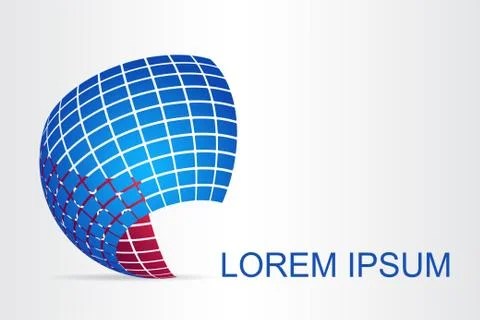 Logo stylized spherical surface with abstract shapes Stock Illustration