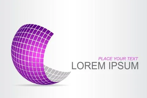 Logo stylized spherical surface with abstract shapes Stock Illustration