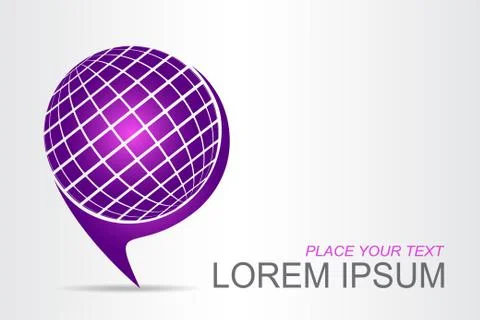 Logo stylized spherical surface with abstract shapes Stock Illustration