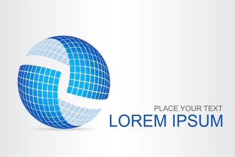 Logo stylized spherical surface with abstract shapes Stock Illustration