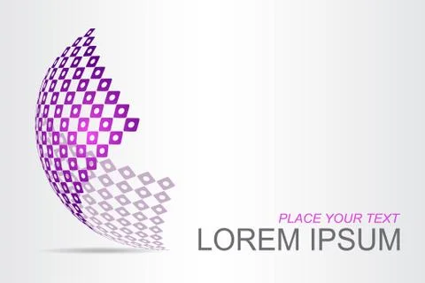 Logo stylized spherical surface with abstract shapes Stock Illustration