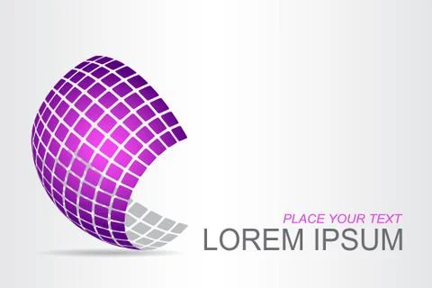 Logo stylized spherical surface with abstract shapes Stock Illustration