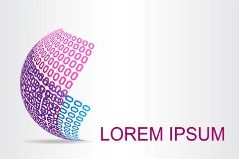 Logo stylized spherical surface with abstract shapes Illustrazione stock