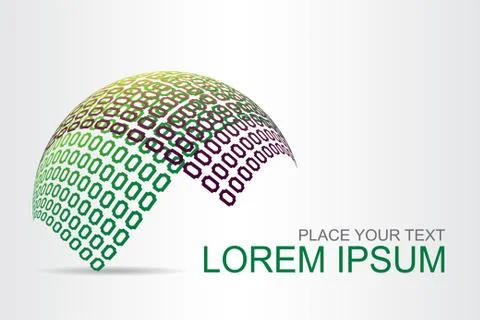 Logo stylized spherical surface with abstract shapes Illustrazione stock
