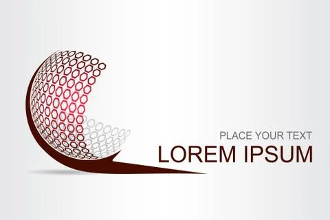 Logo stylized spherical surface with abstract shapes Stock Illustration