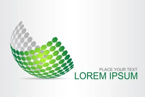 Logo stylized spherical surface with abstract shapes Stock Illustration