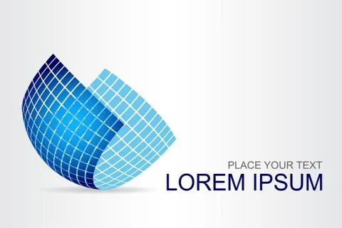 Logo stylized spherical surface with abstract shapes Stock Illustration