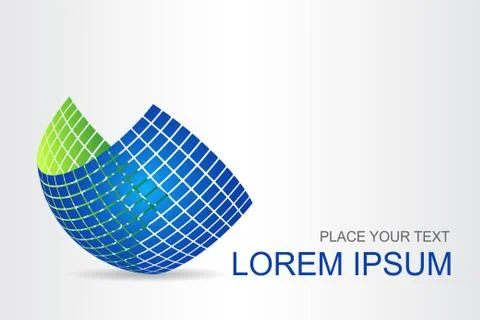 Logo stylized spherical surface with abstract shapes Illustrazione stock