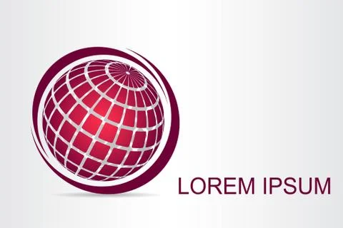 Logo stylized spherical surface with abstract shapes Stock Illustration