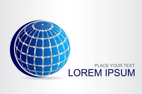 Logo stylized spherical surface with abstract shapes Stock Illustration