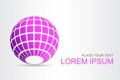 Logo stylized spherical surface with abstract shapes Stock Illustration