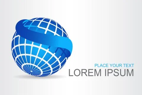 Logo stylized spherical surface with abstract shapes Stock Illustration