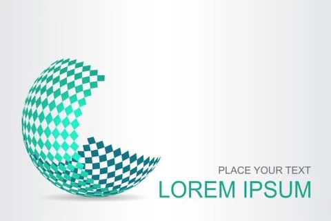 Logo stylized spherical surface with abstract shapes Illustrazione stock