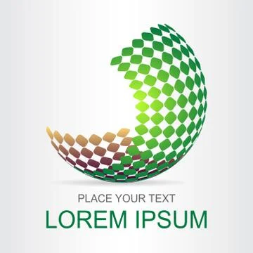 Logo stylized spherical surface with abstract shapes Stock Illustration