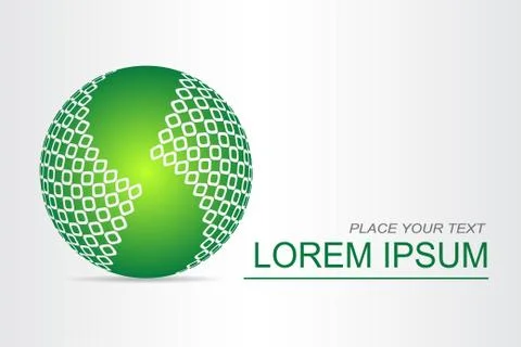 Logo stylized spherical surface with abstract shapes Stock Illustration