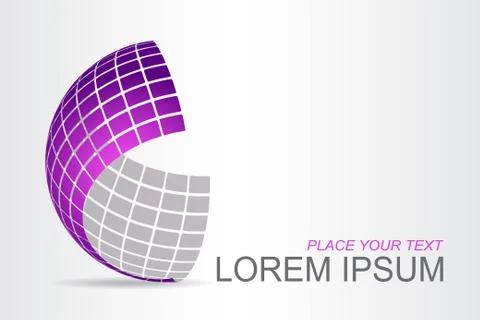 Logo stylized spherical surface with abstract shapes Stock Illustration