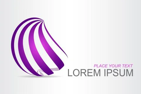 Logo stylized spherical surface with abstract shapes Stock Illustration