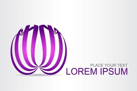 Logo stylized spherical surface with abstract shapes Stock Illustration