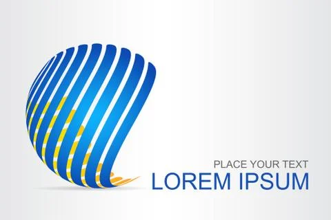 Logo stylized spherical surface with abstract shapes Stock Illustration