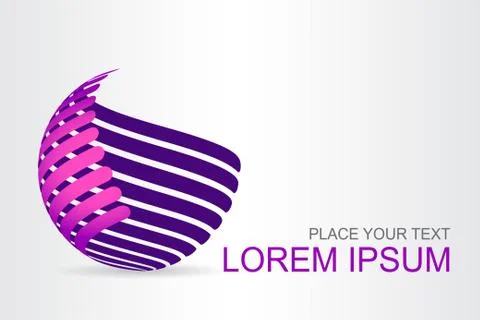 Logo stylized spherical surface with abstract shapes Stock Illustration