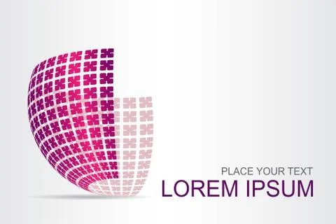 Logo stylized spherical surface with abstract shapes Stock Illustration