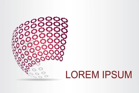 Logo stylized spherical surface with abstract shapes Illustrazione stock