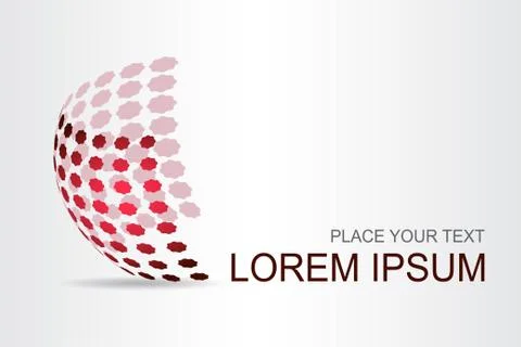 Logo stylized spherical surface with abstract shapes Illustrazione stock