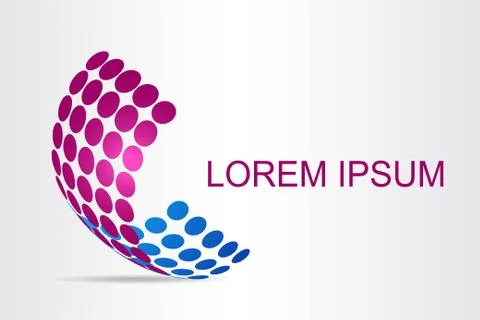 Logo stylized spherical surface with abstract shapes Stock Illustration