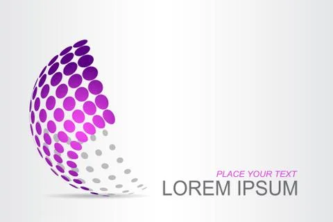 Logo stylized spherical surface with abstract shapes Stock Illustration