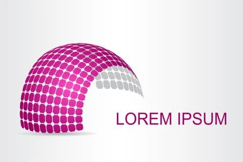 Logo stylized spherical surface with abstract shapes Illustrazione stock