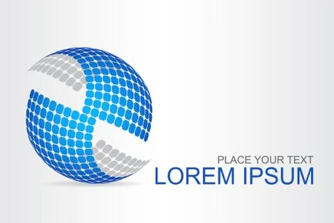 Logo stylized spherical surface with abstract shapes Stock Illustration